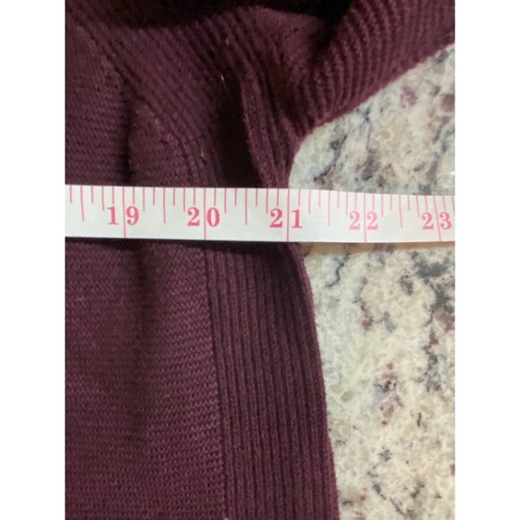 Hilary Radley Womens Sweater XL Burgundy Layered White Hem Long Sleeve Preppy - Picture 7 of 8